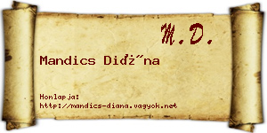 Mandics Diána névjegykártya