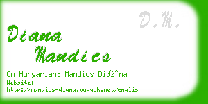 diana mandics business card